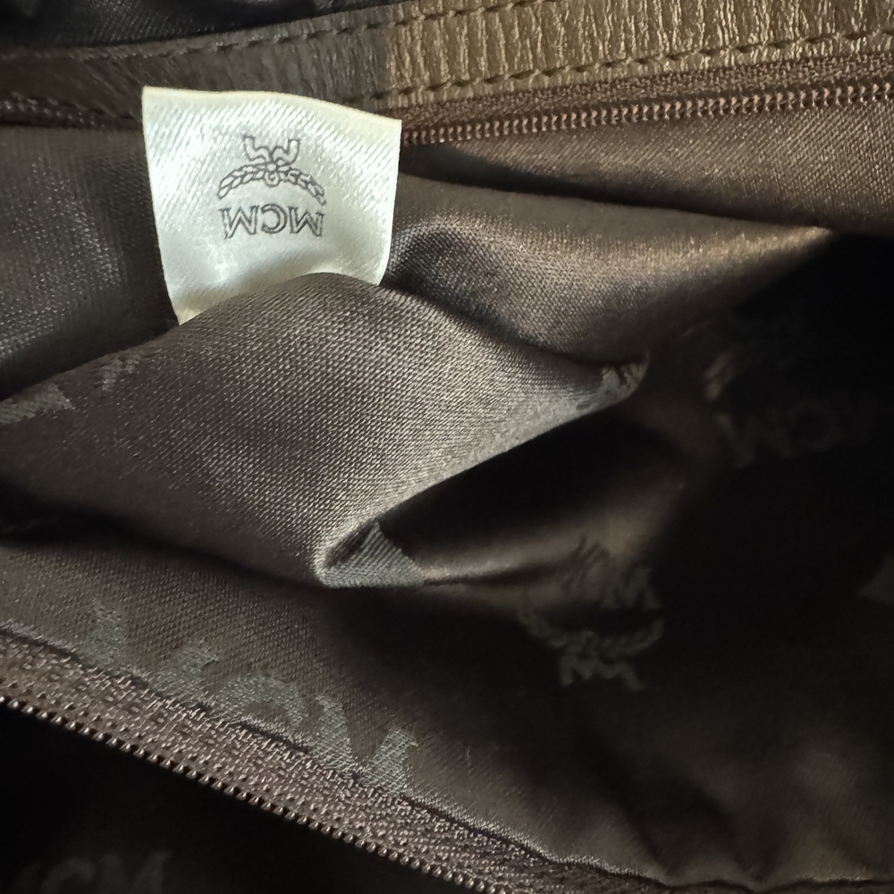 MCM Tan and Brown Logo Messenger Bag - Picture 6 of 6